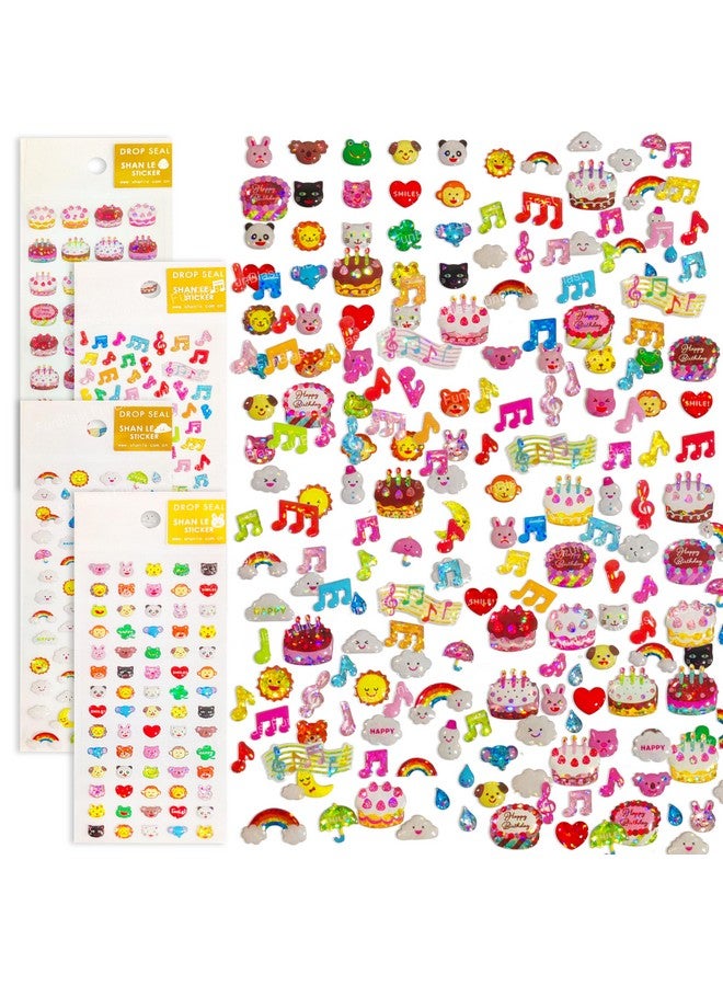 فنبلاست مجموعة ملصقات فن بلاست كاواي - مجموعة من 4 ملصقات للأطفال، ملصقات ثلاثية الأبعاد للبنات، ملصقات جمالية، ملصقات لطيفة، ملصقات للأطفال، ملصقات حرفية، ملصقات ذاتية اللصق (5+6+7+8) - Image 1