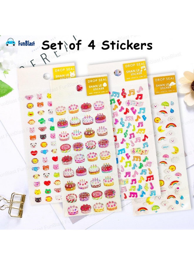 فنبلاست مجموعة ملصقات فن بلاست كاواي - مجموعة من 4 ملصقات للأطفال، ملصقات ثلاثية الأبعاد للبنات، ملصقات جمالية، ملصقات لطيفة، ملصقات للأطفال، ملصقات حرفية، ملصقات ذاتية اللصق (5+6+7+8) - Image 4