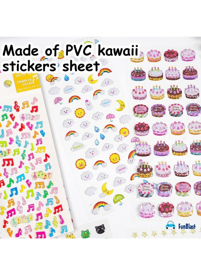 فنبلاست مجموعة ملصقات فن بلاست كاواي - مجموعة من 4 ملصقات للأطفال، ملصقات ثلاثية الأبعاد للبنات، ملصقات جمالية، ملصقات لطيفة، ملصقات للأطفال، ملصقات حرفية، ملصقات ذاتية اللصق (5+6+7+8) - Image 5