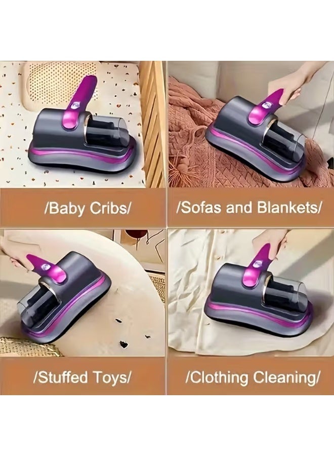 منظف ​​مراتب لاسلكي يعمل بالأشعة فوق البنفسجية - مكنسة يدوية بقوة 100 واط مع قوة شفط عالية تتراوح بين 8000 و10000 باسكال، مزيل للعث من الفراش والأرائك والسجاد والأسطح القماشية - Image 4