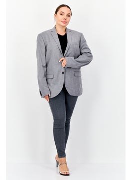Ben Sherman Women Regular Fit Textured Blazer, Grey  - Image 2