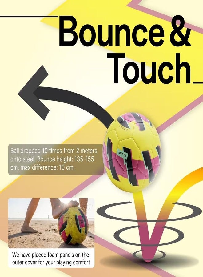 Decathlon Football Kids Learning Ball Size 5 Yellow Pink - Image 4