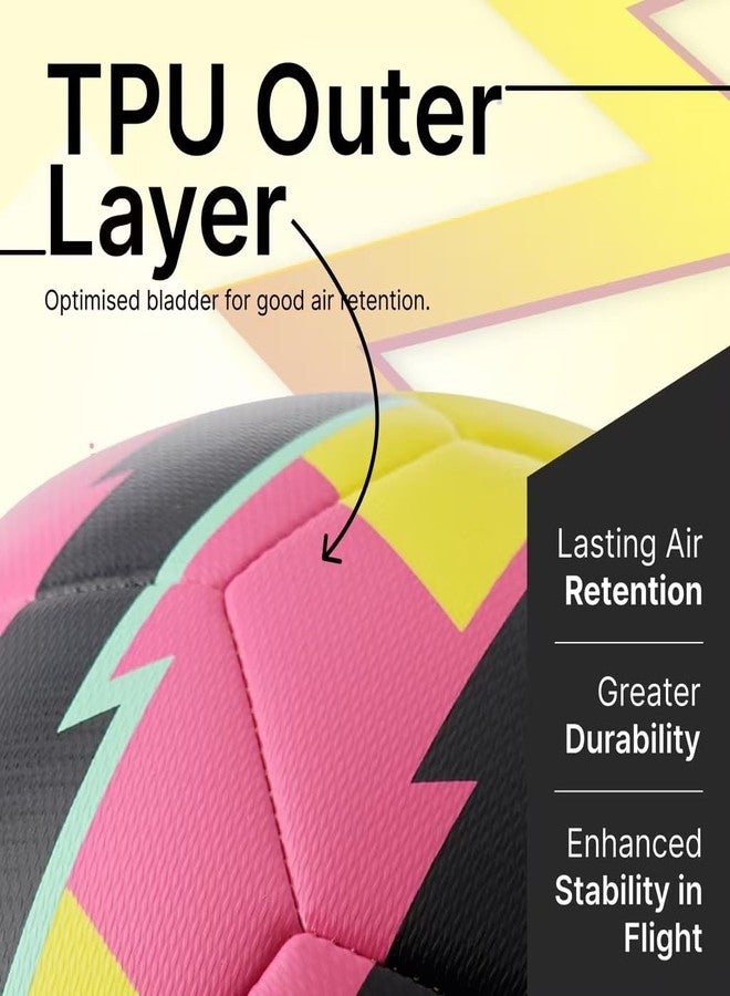 Decathlon Football Kids Learning Ball Size 5 Yellow Pink - Image 3