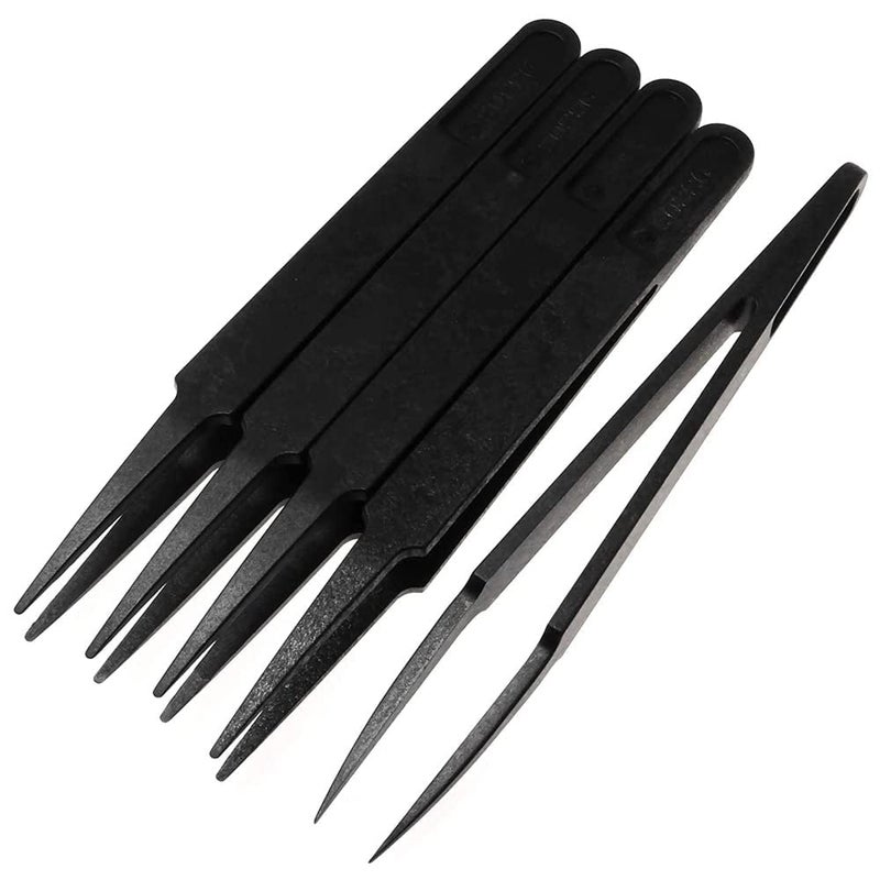 FORSCHER Antistatic Multifunctional Plastic Precision Tweezers Set Set of 5 Pcs - Image 1