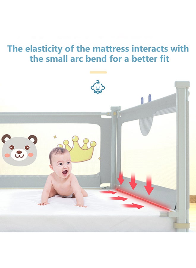 Bed Rail Guard Barrier For Baby, 200 X 98 CM, Adjustable Height & Foldable Safeguard Bed Rails  - Image 5