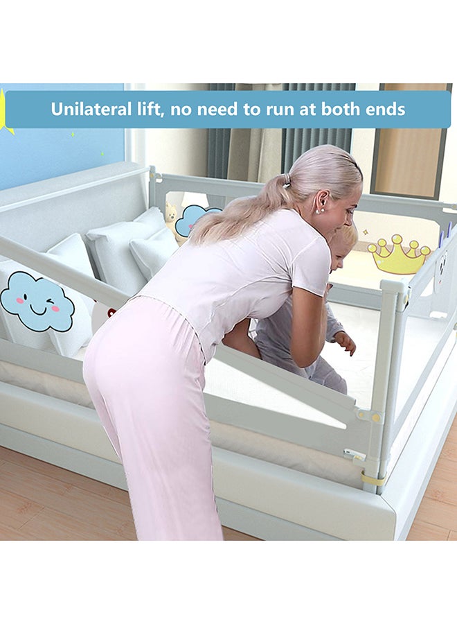 Bed Rail Guard Barrier For Baby, 200 X 98 CM, Adjustable Height & Foldable Safeguard Bed Rails  - Image 4