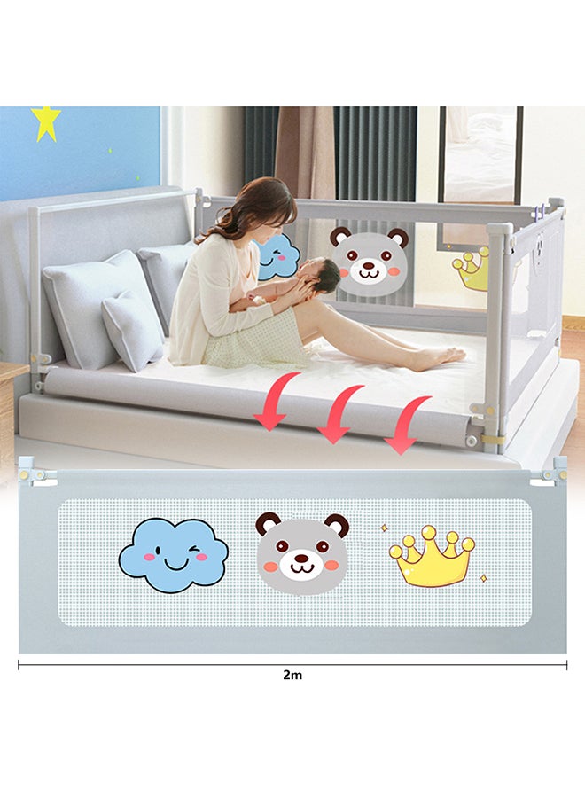 Bed Rail Guard Barrier For Baby, 200 X 98 CM, Adjustable Height & Foldable Safeguard Bed Rails  - Image 2