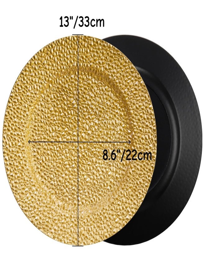 Goaste 12 Pack Gold Charger Plates, 13" Round Plastic Serving Chargers, Decorative Dinner Plate Chargers Bulk, Antique Table Charger Serving Tray for Wedding, Catering, Parties, Home Dinner Use - Image 2