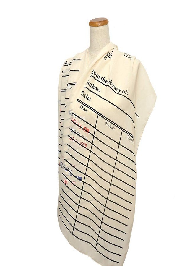 Universal Zone Library Card Chiffon Scarf. Library Scarf with Day Due Stamps. Chiffon Scarf, Summer Scarf, Light Scarf, Spring Scarf, Book Scarf. - Image 1