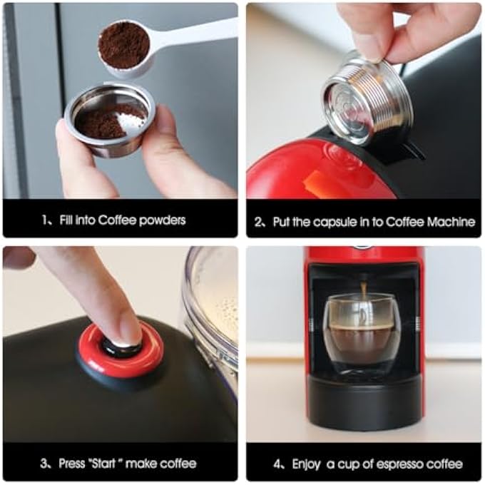 XBERSTAR Reusable Metal Coffee Capsules For Lavazza A Modo Mio Jolie Stainless Steel - Image 3