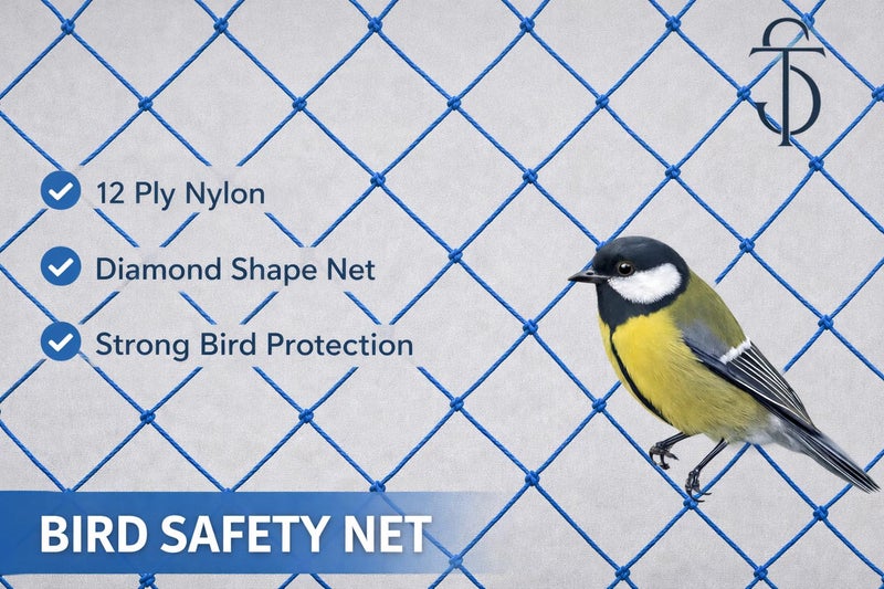 SR TRENDS Bird & Pigeon Safety Net for Balcony | Nylon Protection| 12Ply | (Blue, 20 x 30 FT) - Image 2