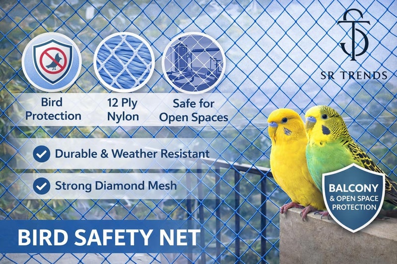 SR TRENDS Bird & Pigeon Safety Net for Balcony | Nylon Protection| 12Ply | (Blue, 20 x 30 FT) - Image 5
