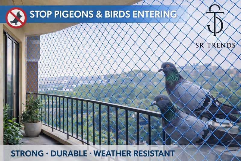 SR TRENDS Bird & Pigeon Safety Net for Balcony | Nylon Protection| 12Ply | (Blue, 20 x 30 FT) - Image 3