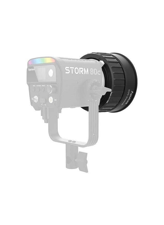 Aputure CF4 Fresnel Lens Modifier – Compatible with STORM 80c, Adjustable Beam Angle (15°–45°), Dual-Lens Optical Design, Silent Active Cooling, High Output Control for Professional Film & Studio Lighting