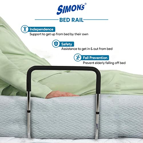 Simon's Steel Chrome Plated bedrail with Foam Grip for Adult Bed Safety Grab bar for Bed Assist Hand Rail for Elderly - Image 3