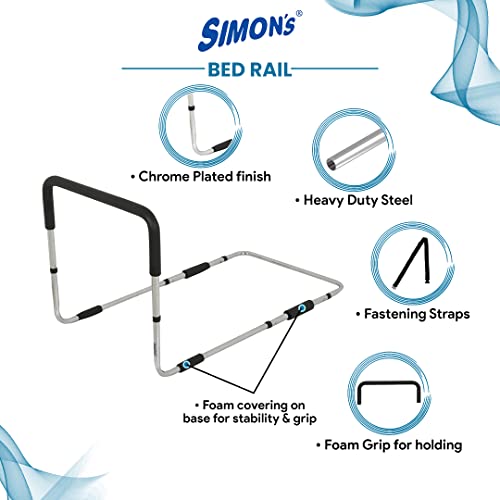 Simon's Steel Chrome Plated bedrail with Foam Grip for Adult Bed Safety Grab bar for Bed Assist Hand Rail for Elderly - Image 5
