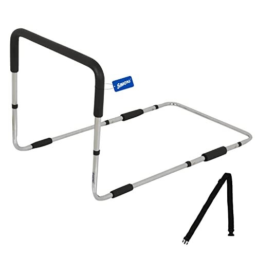 Simon's Steel Chrome Plated bedrail with Foam Grip for Adult Bed Safety Grab bar for Bed Assist Hand Rail for Elderly - Image 1