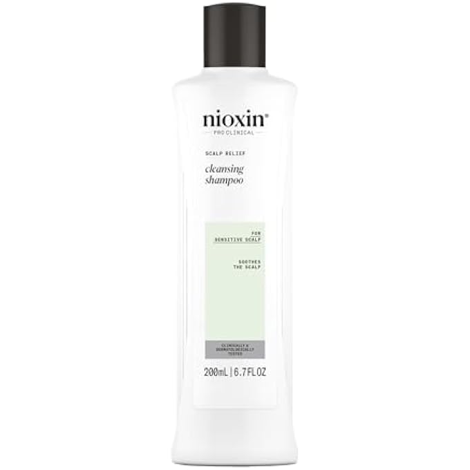 Nioxin Scalp Relief Cleansing Shampoo | Soothes, Hydrates, & Thickens Hair | For Sensitive, Dry, & Itchy Scalp | Made with Aloe Vera & Vitamin E