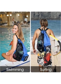 HOOKOR Mesh Swim Bag, Drawstring Backpack with Wet Pocket Beach Backpack for Swimming, for Swimming, Gym, and Workout Gear  - Image 5