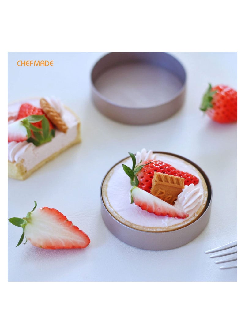 chefmade Round Tart Pan Non Stick 3 Inch 4Pcs - Image 5