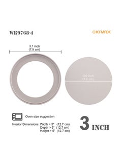 chefmade Round Tart Pan Non Stick 3 Inch 4Pcs  - Image 2