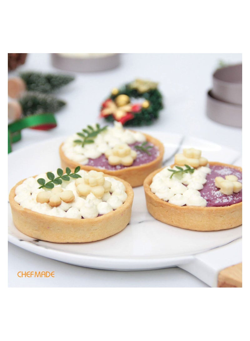 chefmade Round Tart Pan Non Stick 3 Inch 4Pcs - Image 3