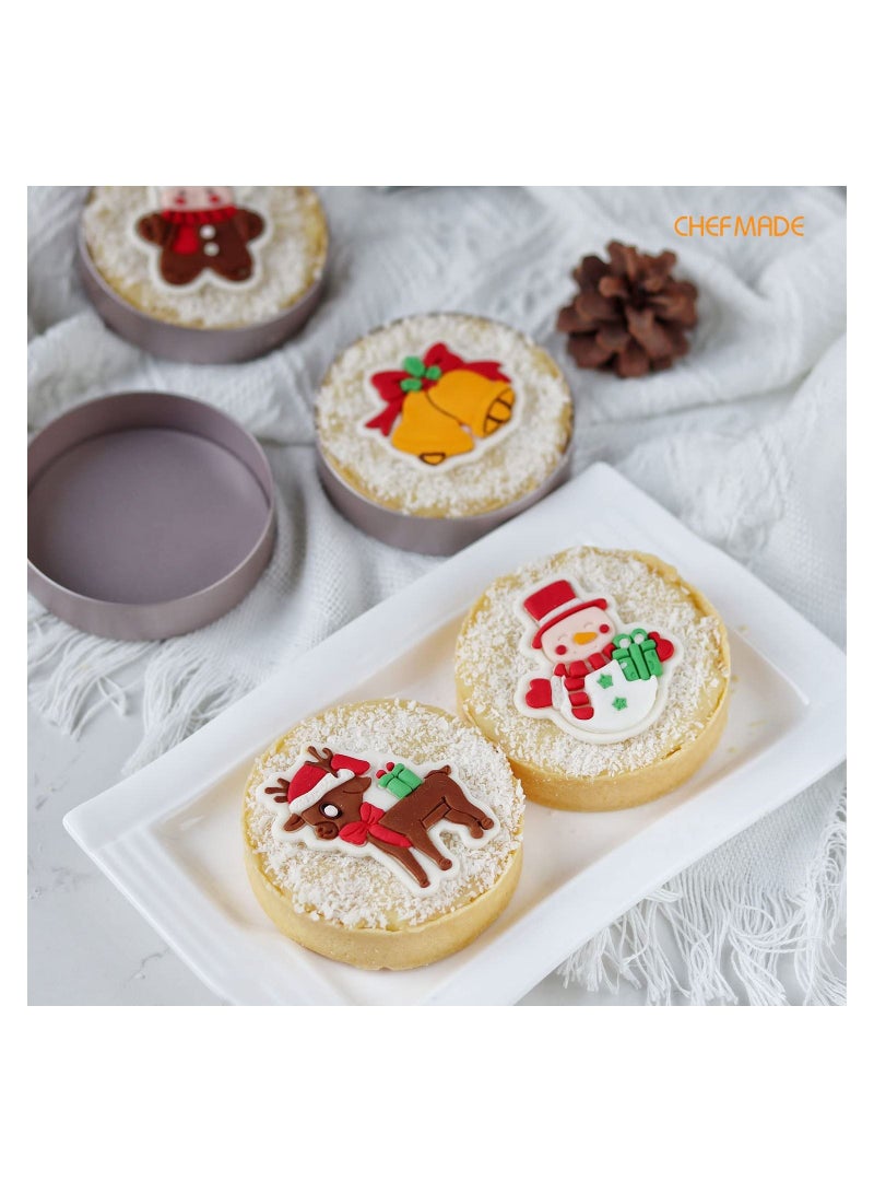 chefmade Round Tart Pan Non Stick 3 Inch 4Pcs - Image 4