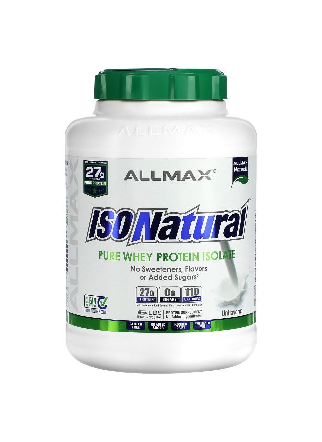 Allmax - ALLMAX, ISONatural™, Pure Whey Protein Isolate, Unflavored, 5 lbs (2.27 kg) - Image 1