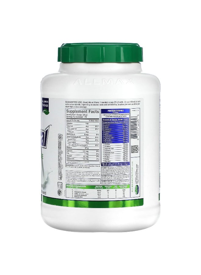 Allmax - ALLMAX, ISONatural™, Pure Whey Protein Isolate, Unflavored, 5 lbs (2.27 kg) - Image 1