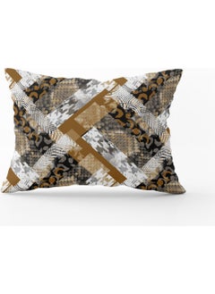 Cango Home Brown and White Snakeskin Leopard Patterned Digital Print Throw Pillow Pillow Case - CGH371-3550 Double Sided Printed 