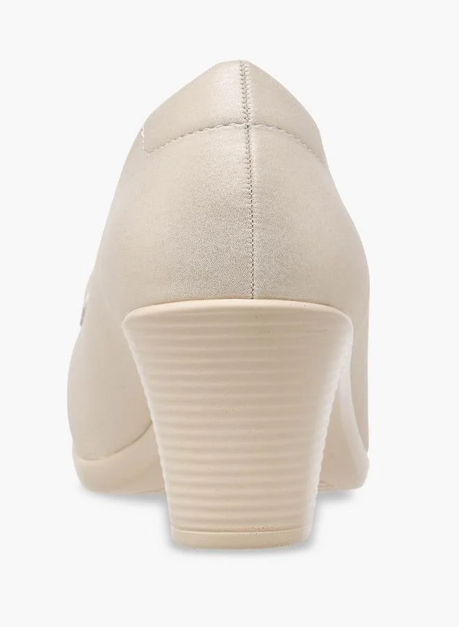 Flora Bella By Shoexpress BEIGE Flora Bella Women Block Heel Pumps for Women | Best Price UAE