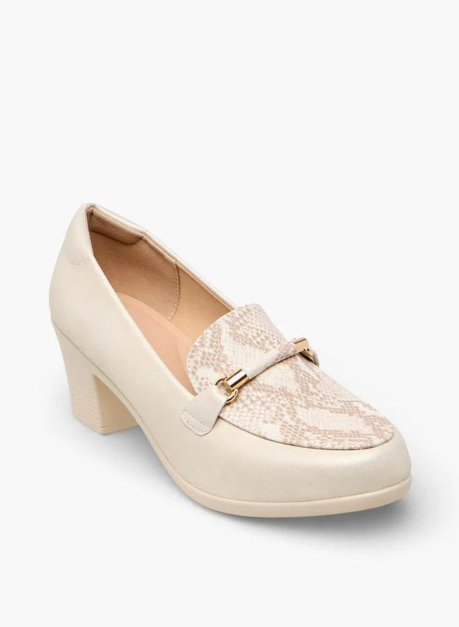 Flora Bella By Shoexpress BEIGE Flora Bella Women Block Heel Pumps for Women | Best Price UAE