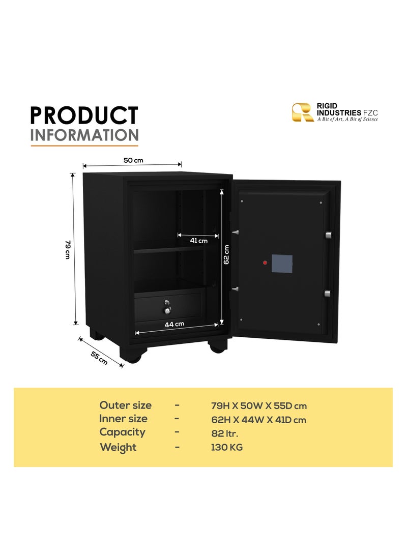RIGID Fire Resistant Steel Safe with Digital & Key Lock, 130Kg  - Image 3