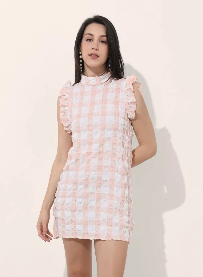 Freehand  Women Regular Fit Textured Round Neck Sleeveless Bodycon Dress for Women | Best Price UAE