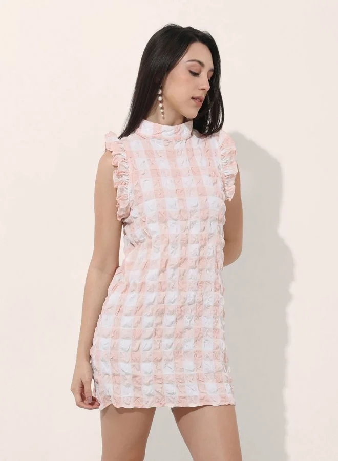 Freehand  Women Regular Fit Textured Round Neck Sleeveless Bodycon Dress for Women | Best Price UAE
