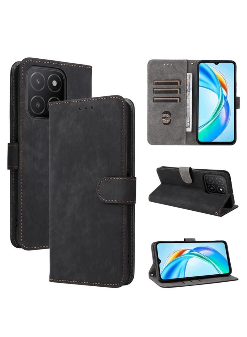 Aookay Compatible with Honor X5B/X5B Plus Case, Premium PU Leather Flip Case with Credit Card Holder and RFID Blocking, Protective Cover Wallet Pouch Case (Black)  - Image 1