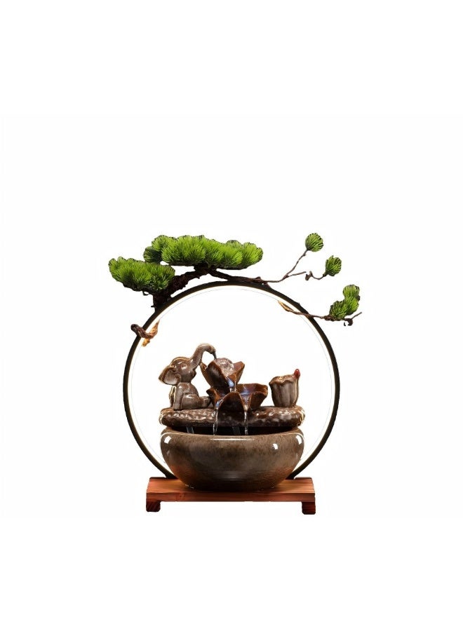 DANUBE HOME Stalaca Elephant Fountain LED 40x27x41cm Water Decor Home Indoor Relaxing - Image 3