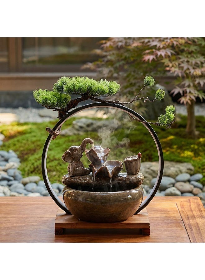 DANUBE HOME Stalaca Elephant Fountain LED 40x27x41cm Water Decor Home Indoor Relaxing - Image 2
