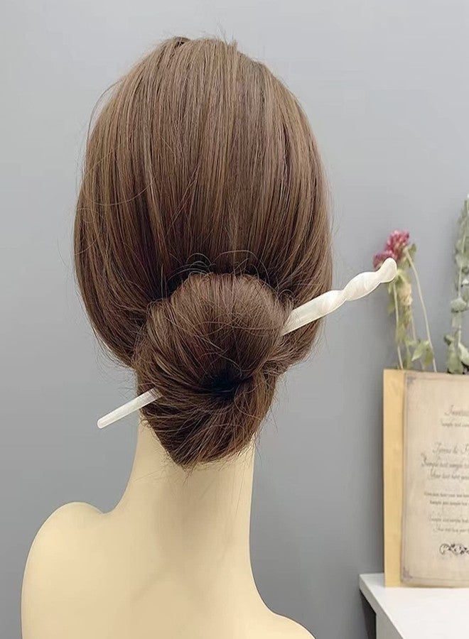 Consio 10 Pieces Acetate Hair Sticks, Women Styling Hair Vintage, Leopard Print Tortoise Shell Hairpin, Girls Chopsticks Hairpins, Disk Hair Sticks for Long Hair, Hair Accessories with Flannelette Bag - Image 5