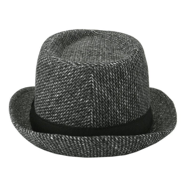 FALETO Unisex Classic 20s Trilby Fedora Hat with Band Casual Jazz Cap Manhattan Dark Grey - Image 5
