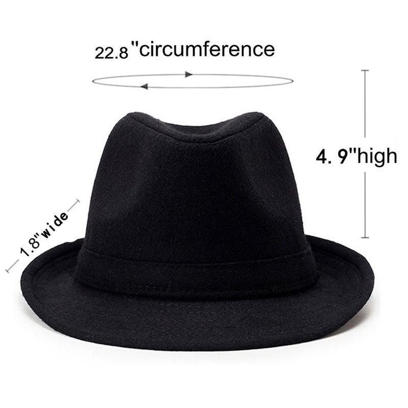 FALETO Unisex Classic 20s Trilby Fedora Hat with Band Casual Jazz Cap Manhattan Dark Grey - Image 4
