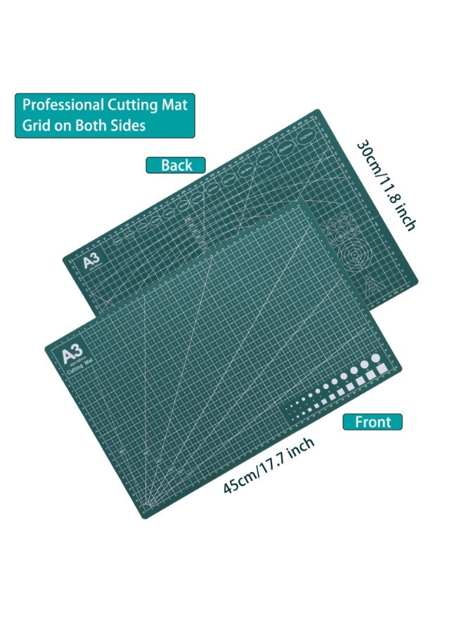 kaiderine Self-Healing craft cutting mat, Rotary double sided cutting board with craft carving tool and ruler. A3 Cutting Mat for DIY Arts and Crafts, Sewing, Quilting and Scrapbooking projects. - Image 2