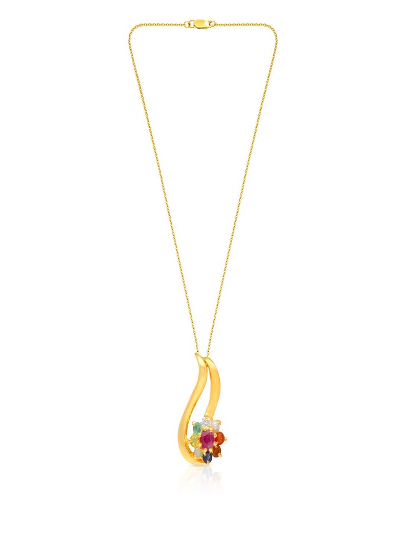 Malabar Gold and Diamonds 22 Carat 916 Purity Gemstone Pendant PGNNVR017PN5_Y for Women  - Image 1