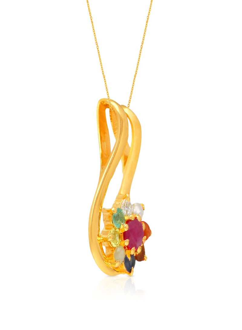 Malabar Gold and Diamonds 22 Carat 916 Purity Gemstone Pendant PGNNVR017PN5_Y for Women  - Image 3
