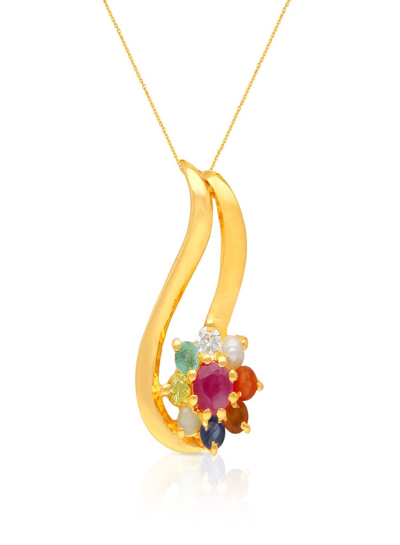 Malabar Gold and Diamonds 22 Carat 916 Purity Gemstone Pendant PGNNVR017PN5_Y for Women  - Image 2