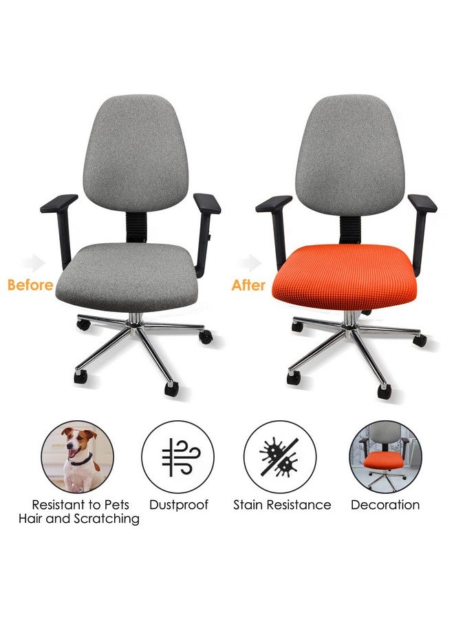 Yikko أغطية كراسي مرنة من سباندكس ناعمة، بتصميم قمح متعدد الألوان تناسب الكراسي في المكتب، غرفة الطعام، البار، كراسي الزفاف، وسائد مقاعد قابلة للغسل والإزالة، ديكور منزلي (1، برتقالي) - Image 3