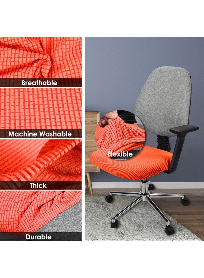 Yikko أغطية كراسي مرنة من سباندكس ناعمة، بتصميم قمح متعدد الألوان تناسب الكراسي في المكتب، غرفة الطعام، البار، كراسي الزفاف، وسائد مقاعد قابلة للغسل والإزالة، ديكور منزلي (1، برتقالي) - Image 4