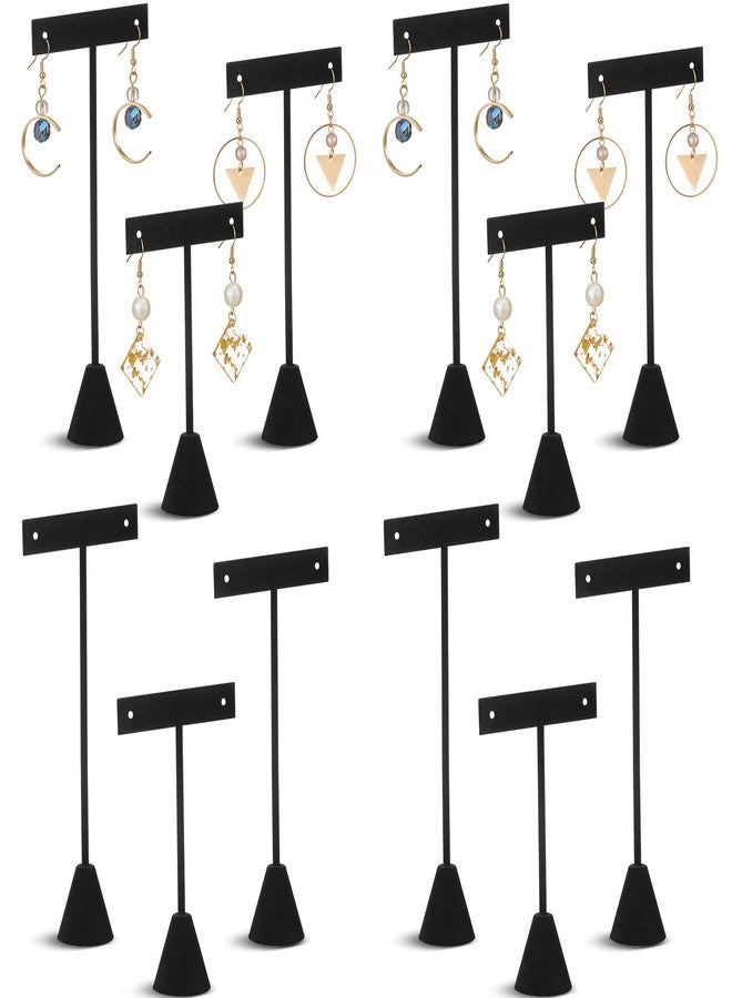 Marsui 12 Pcs Earring Display Set T Bar Earring Display Stand with 3 Heights Earrings Stand for Jewelry Vendors (Black) - Image 1