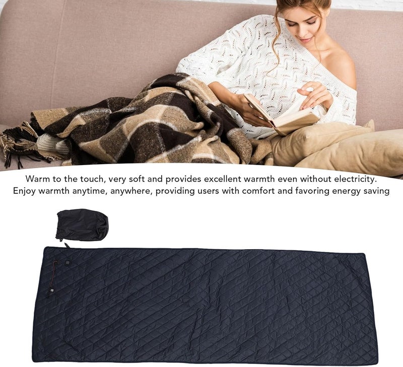 USB Powered Heated Blanket Soft Polyester Electric Throw for Home Office Use Energy Efficient Portable Warm Blanket with Safety Feature Ideal for Adults and Seniors (Style 1) - Image 2