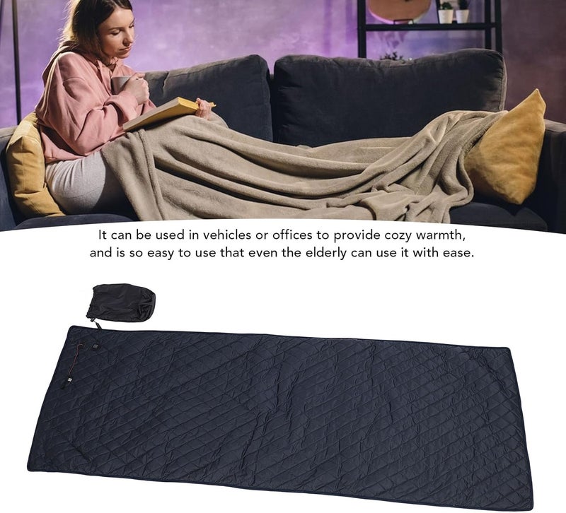 USB Powered Heated Blanket Soft Polyester Electric Throw for Home Office Use Energy Efficient Portable Warm Blanket with Safety Feature Ideal for Adults and Seniors (Style 1) - Image 3